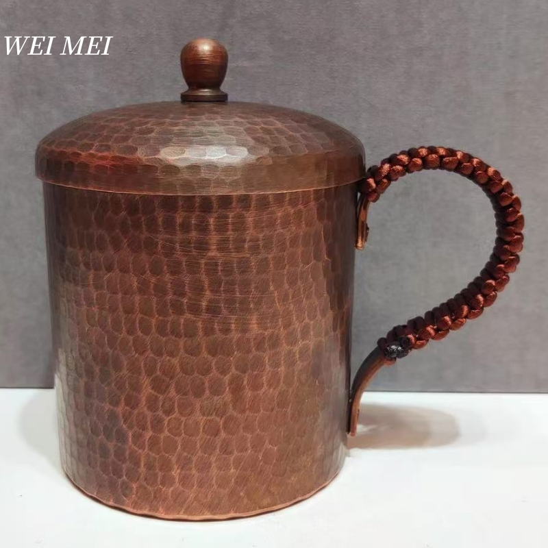 Copper Cocktail Mug - Vintage Pure Copper Coffee Mug,With lid