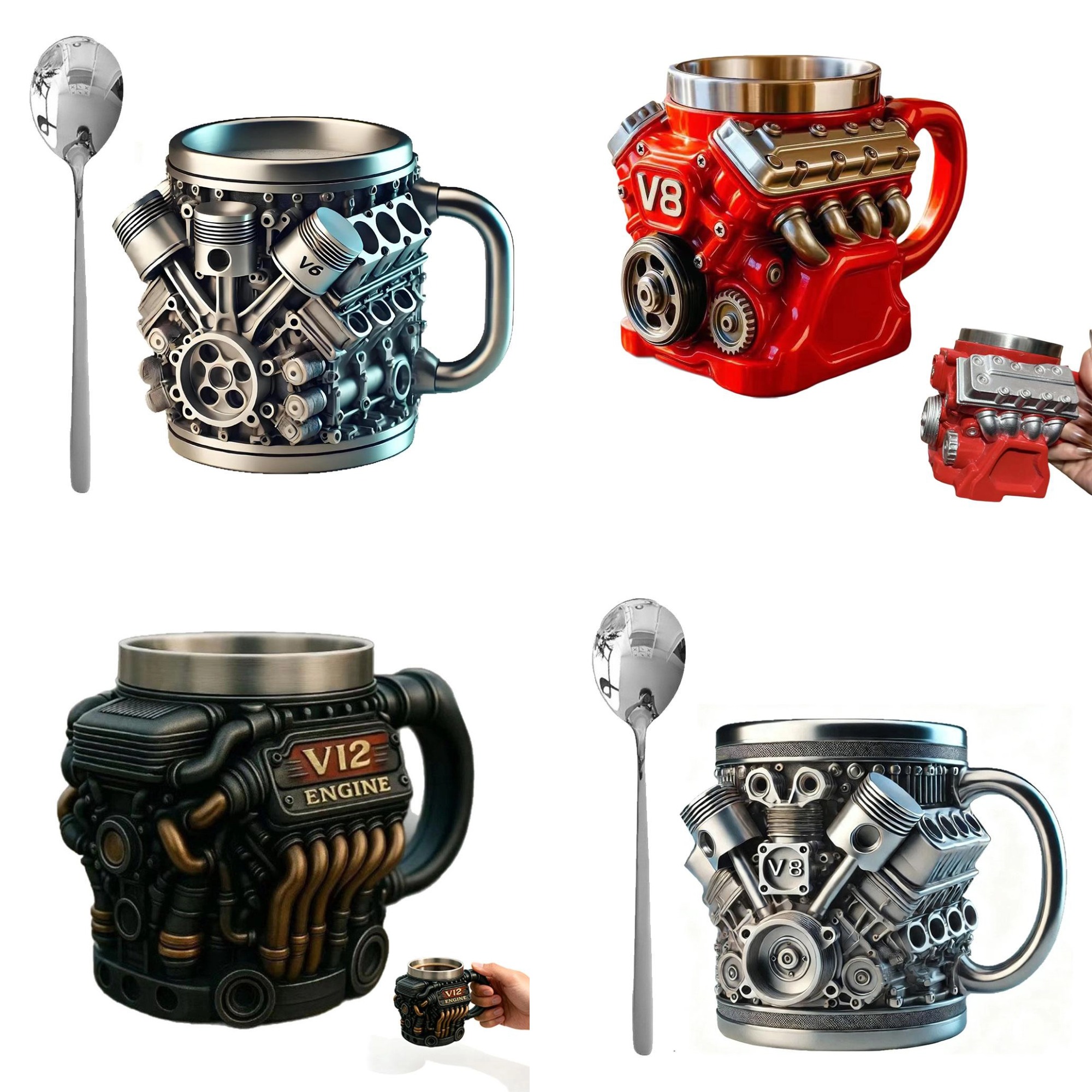 V6 V8 V12 Retro Engine Coffee  - Copper Cocktail Mug 리뷰 및 가격