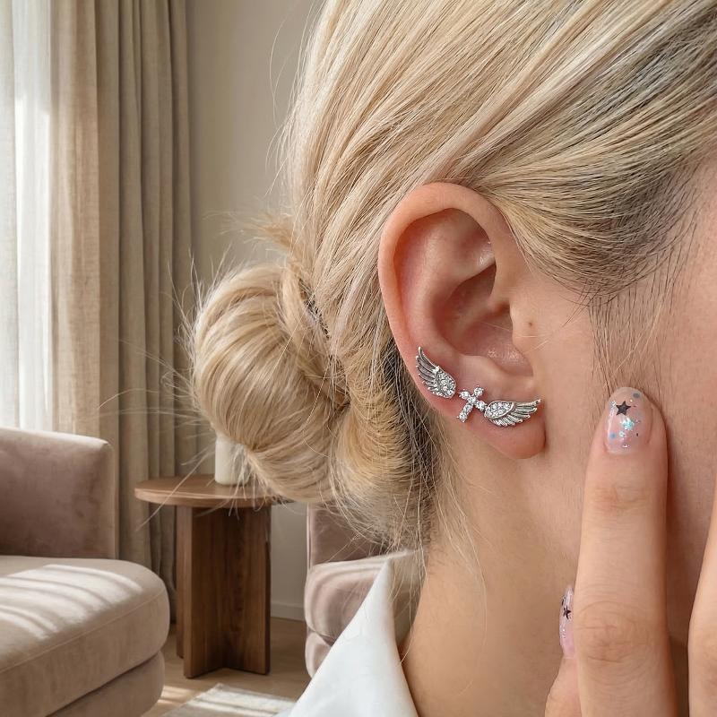 Angel Wings Cross Earrings Lux - Luxury Lifestyle Party 리뷰 및 가격