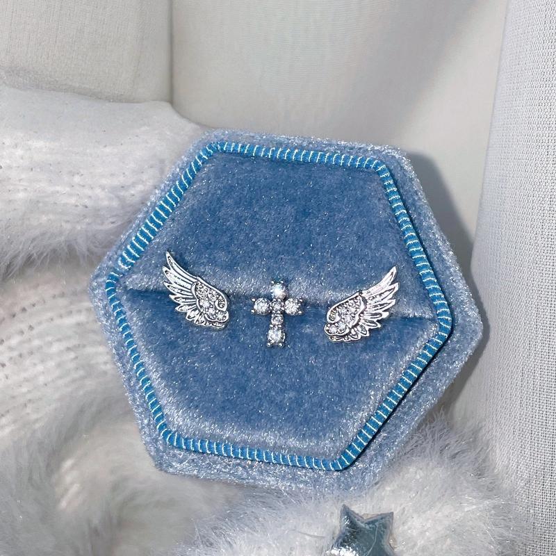 Angel Wings Cross Earrings Lux - Luxury Lifestyle Party 리뷰 및 가격
